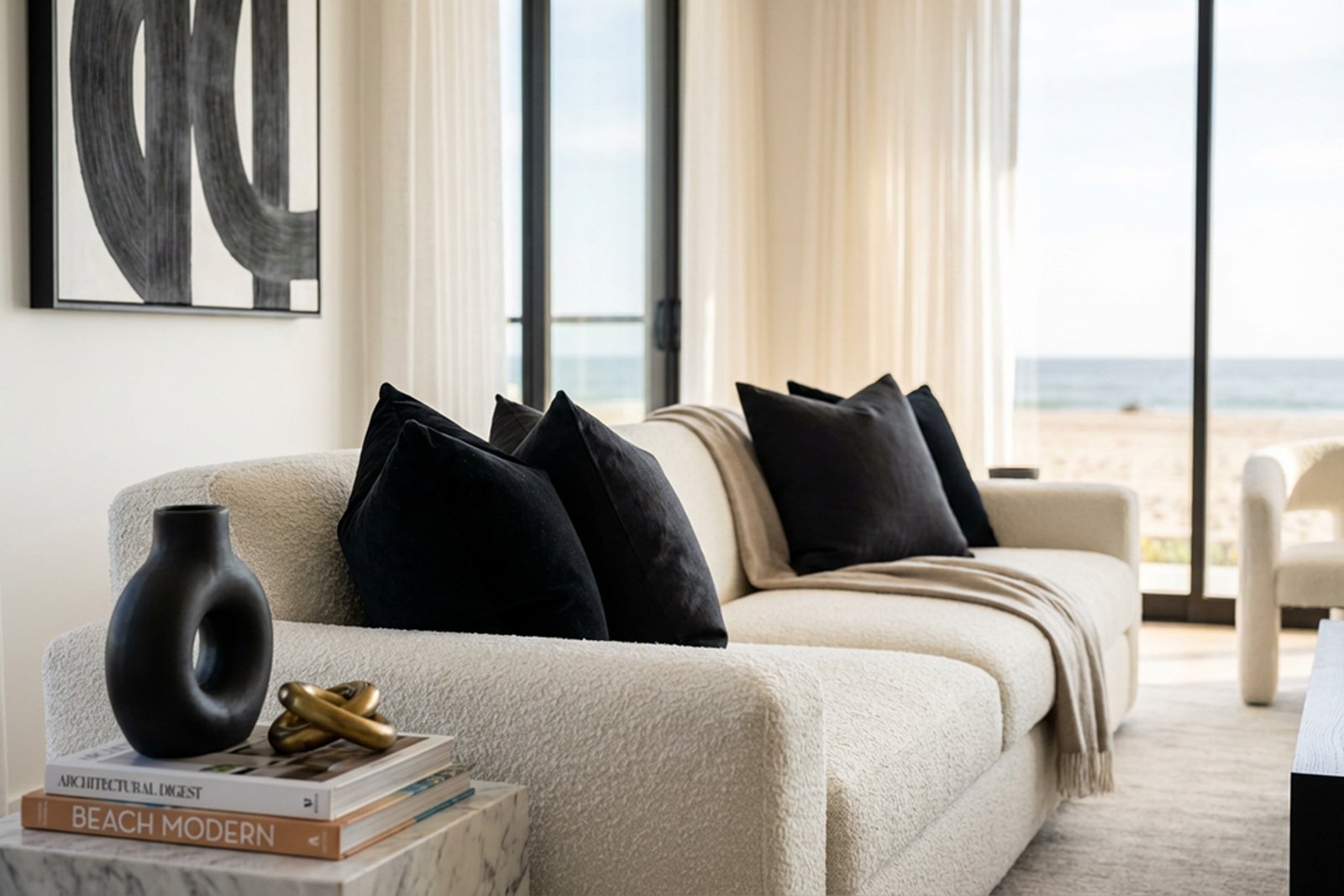 Contemporary coastal living room